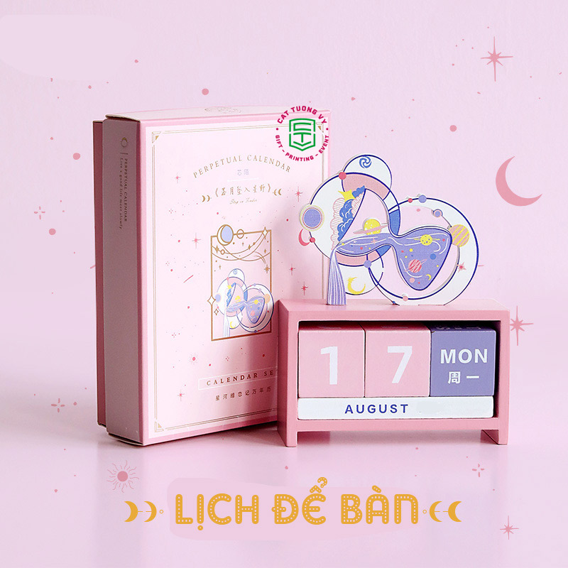 Lịch gỗ để bàn vạn niên sáng tạo