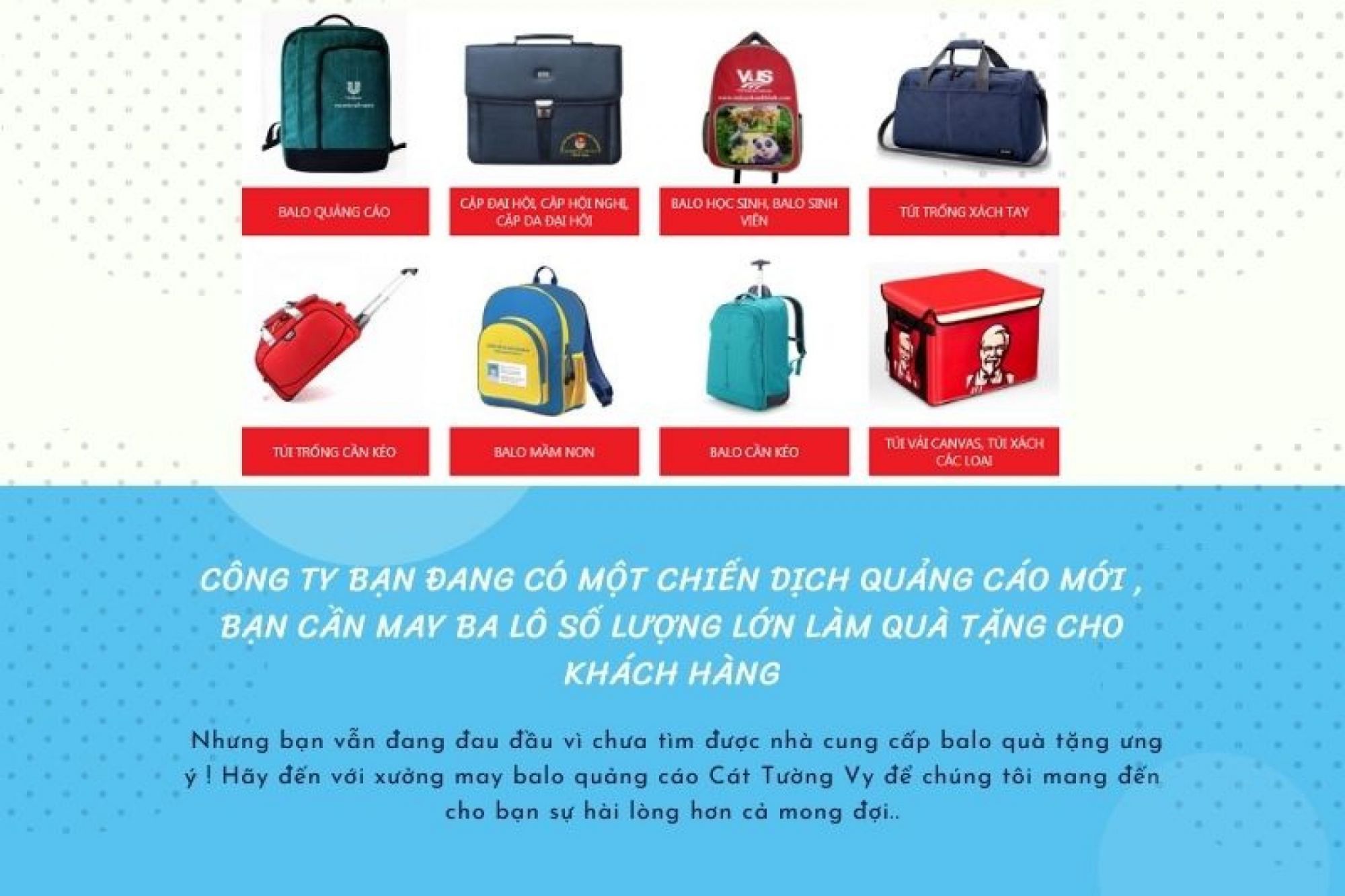 Sản xuất balo quảng cáo giá rẻ theo yêu cầu